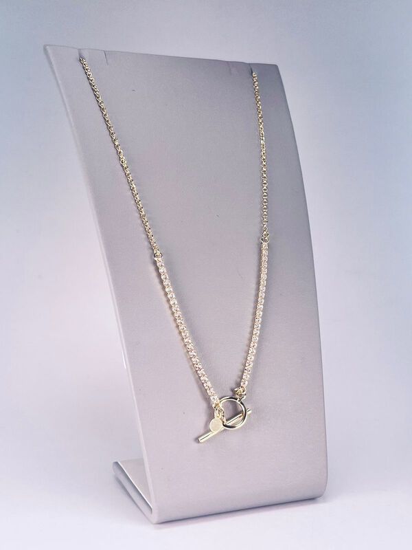 Gargantilla De Plata Dorada Con Zirconias image number null