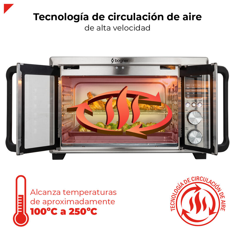 Bogner Horno Freidora De Aire Acero Inox 30L Ba... image number null