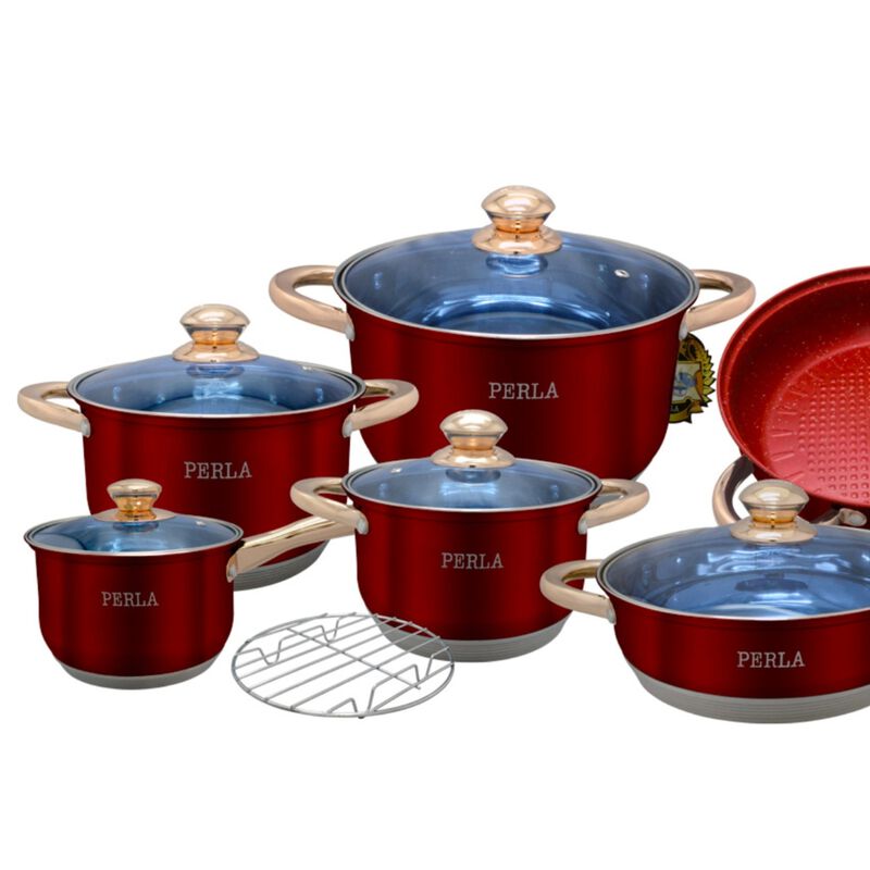 Bater&iacute;a de Cocina Perla DELUXE RED 13 Piezas Ac... image number null