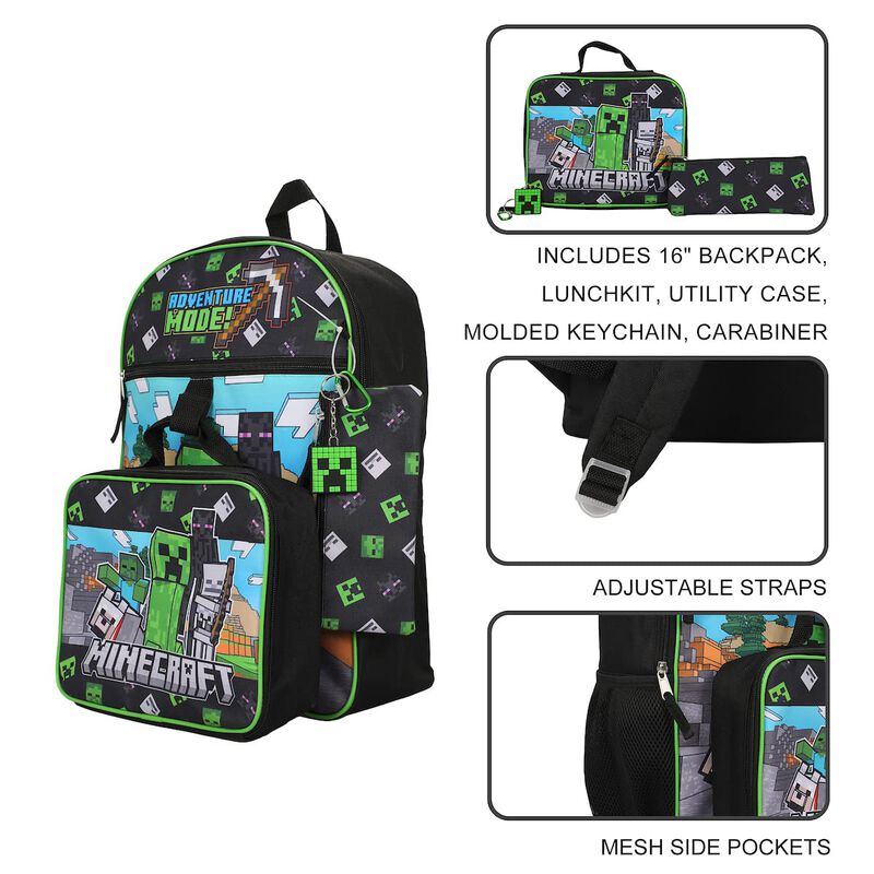 Set Escolar Bioworld Minecraft De 5 Piezas: Moc... image number null