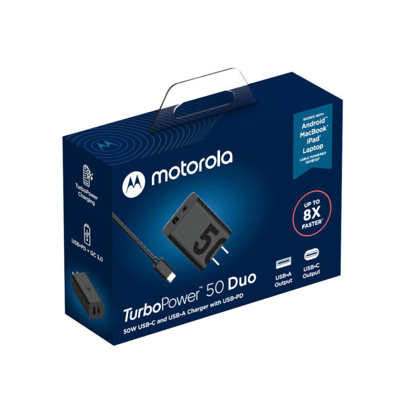 Cargador MOTOROLA 50 w Salida Duo Usb-A Y C Tur... image number null