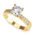 Anillo de Compromiso de 10K con Circonia Talla 11 ORO AMARILLO 10K- Amore Mio!