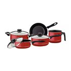 Bateria Victoria Tramontina 20499/703 5 Piezas Tapa Vidrio Rojo