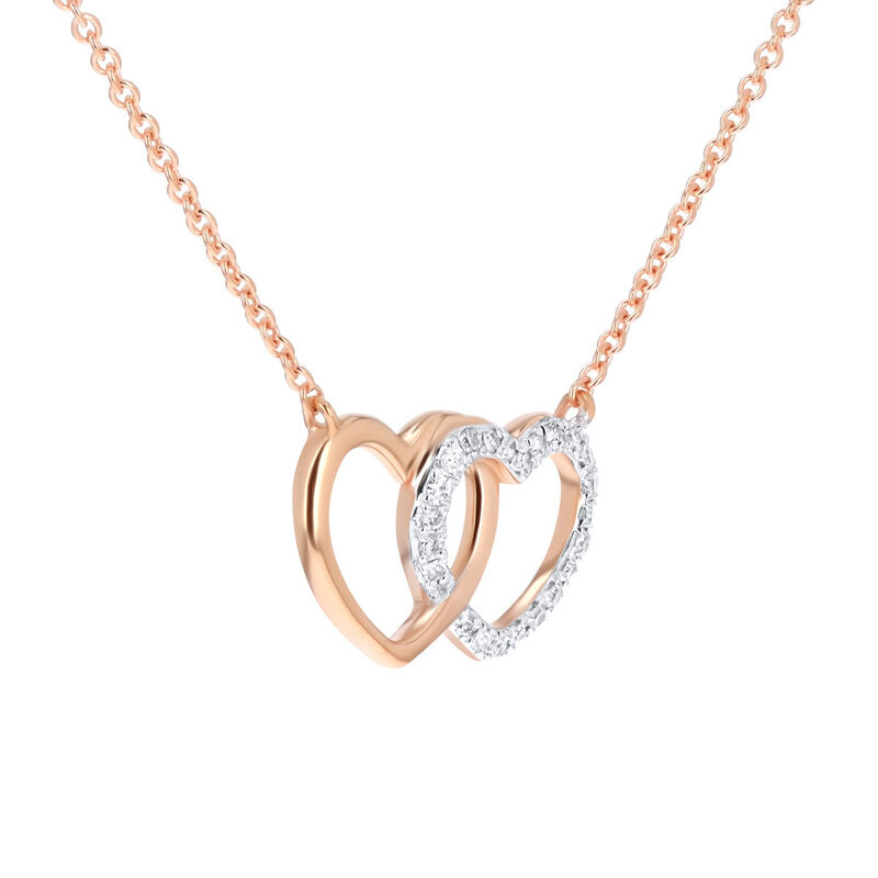 Gargantilla De Corazones En Oro Rosa 10K Con 6P... image number null