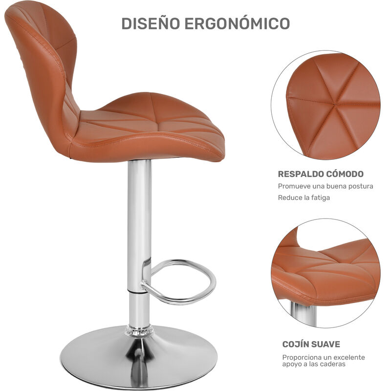 Set 2 Bancos Respaldo Barra Silla Cocina Bar De... image number null