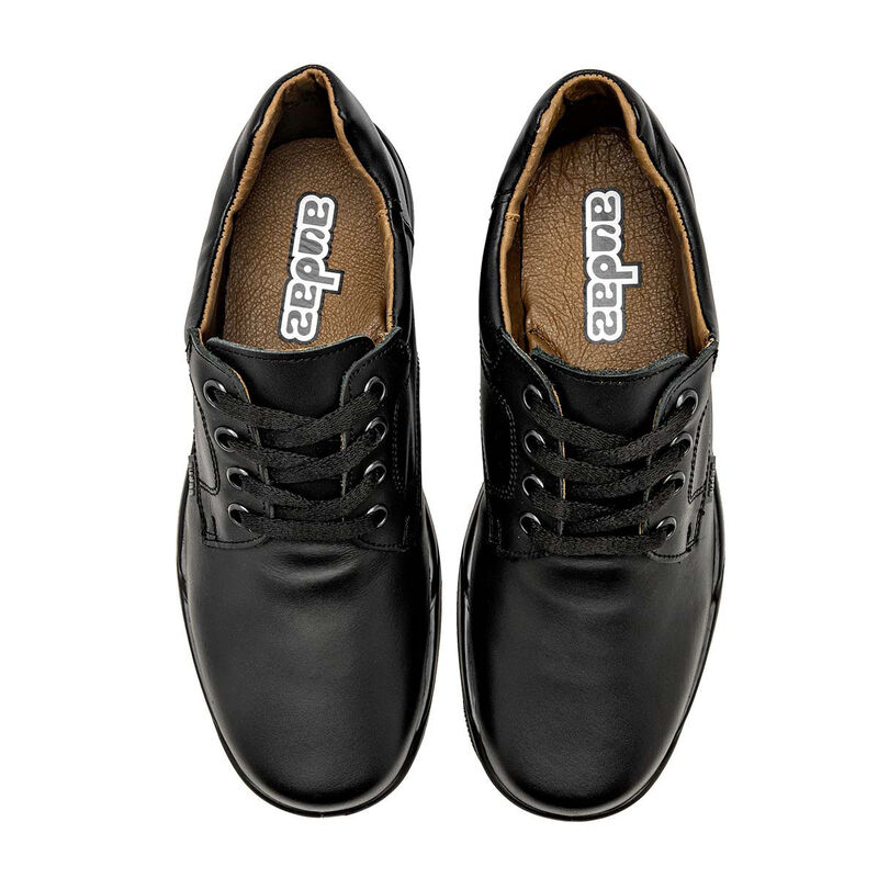 Audaz Zapato Escolar En Piel Para Ni&ntilde;o Negro Co... image number null