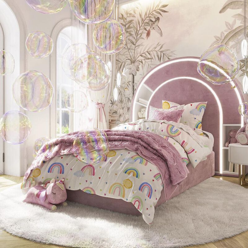 Edred&oacute;n Individual Polo One + 1 Funda Arcoiris ... image number null