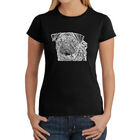 Camiseta Word Art Para Mujer - Cara de Pug- Negro