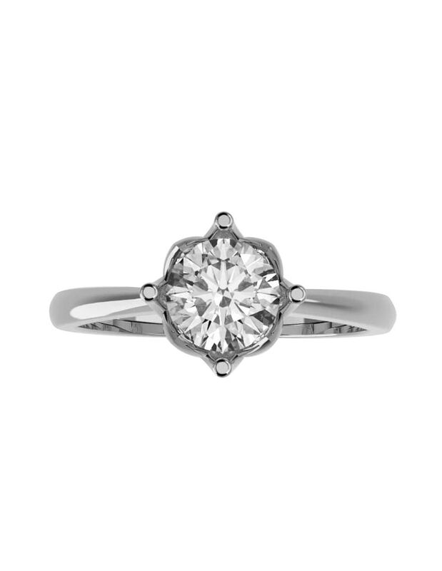 Anillo de Compromiso en Oro Blanco 10K con Circ... image number null