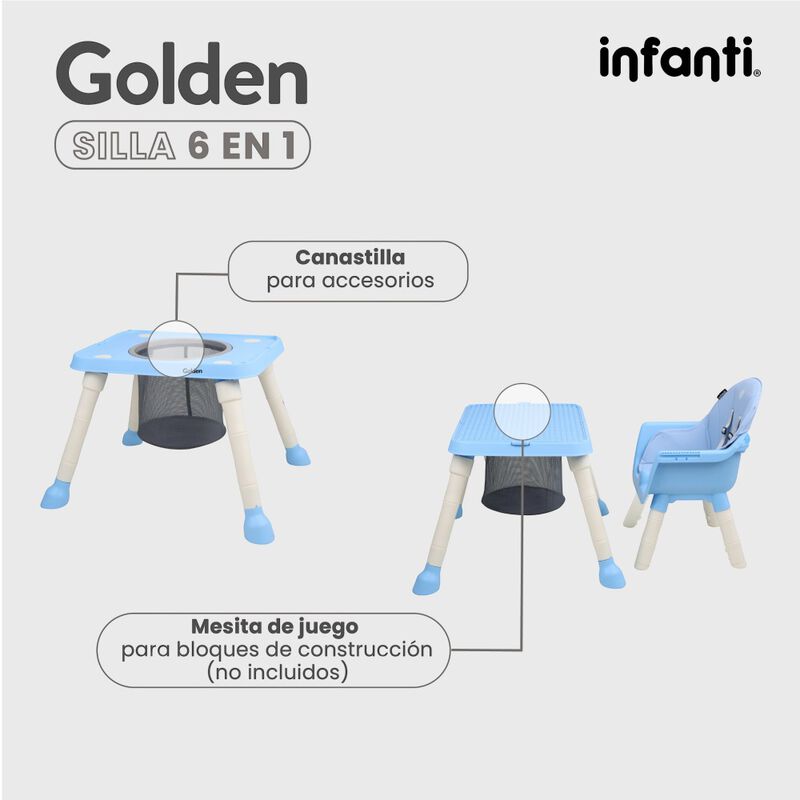 Silla Alta Infanti 6 En 1 Golden Multifuncional... image number null