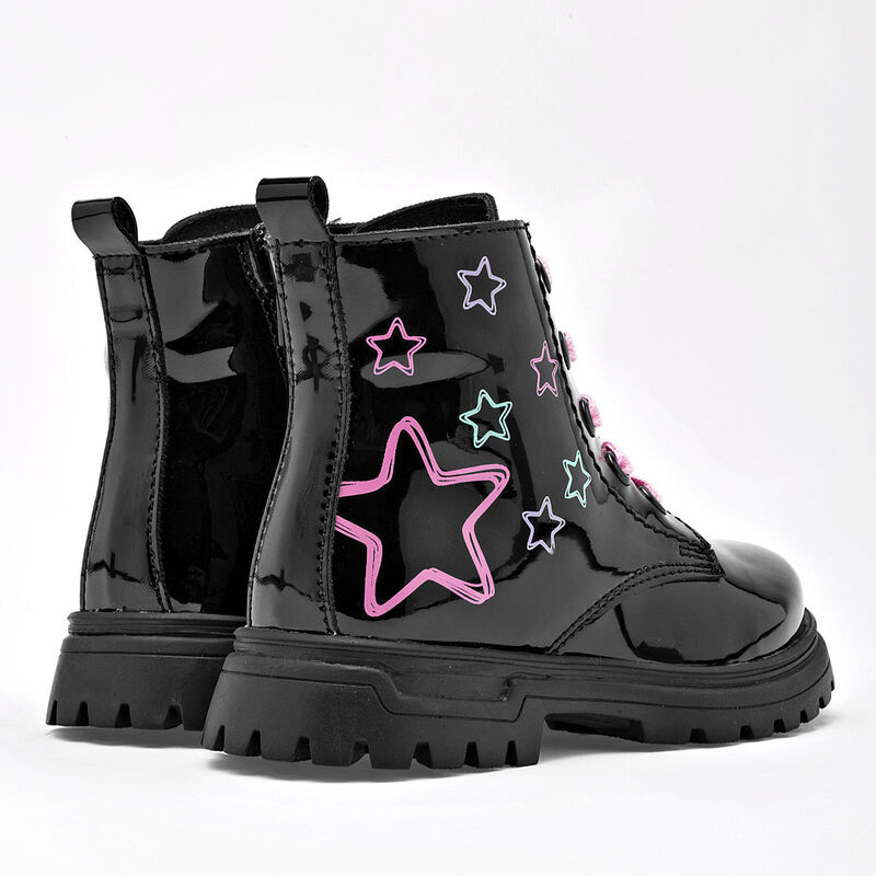 Yuyin Botín para niña negro charol image number null