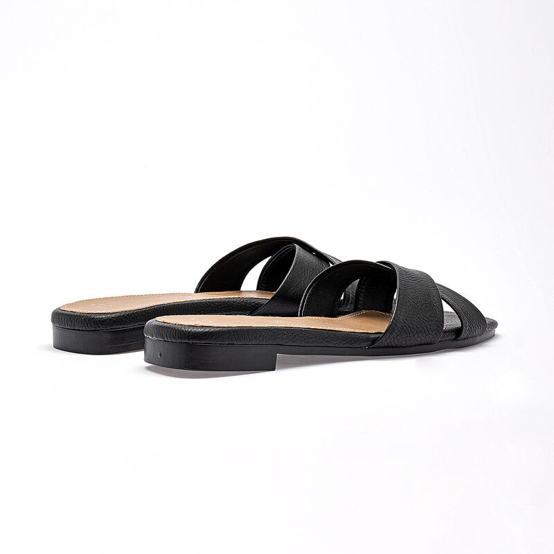 First Avenue sandalia piso para mujer negro cod... image number null