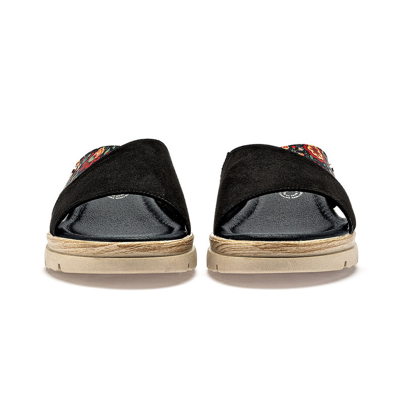 Mora Tierra sandalia cu&ntilde;a para mujer negro mult... image number null