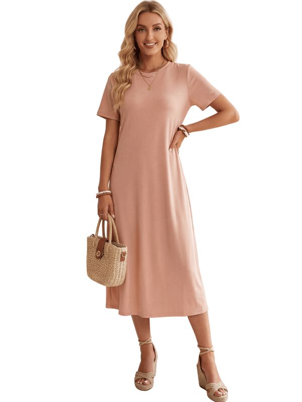 Vestido Midi Casual Malabis Ves-1037 Rosa image number null