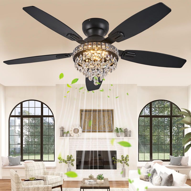 Ventilador De Techo Fanyank Crystal Con Luces D... image number null