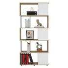 Librero Noah Macadamia y Blanco con Variedad De Entrepa&ntilde;os Virtual Muebles