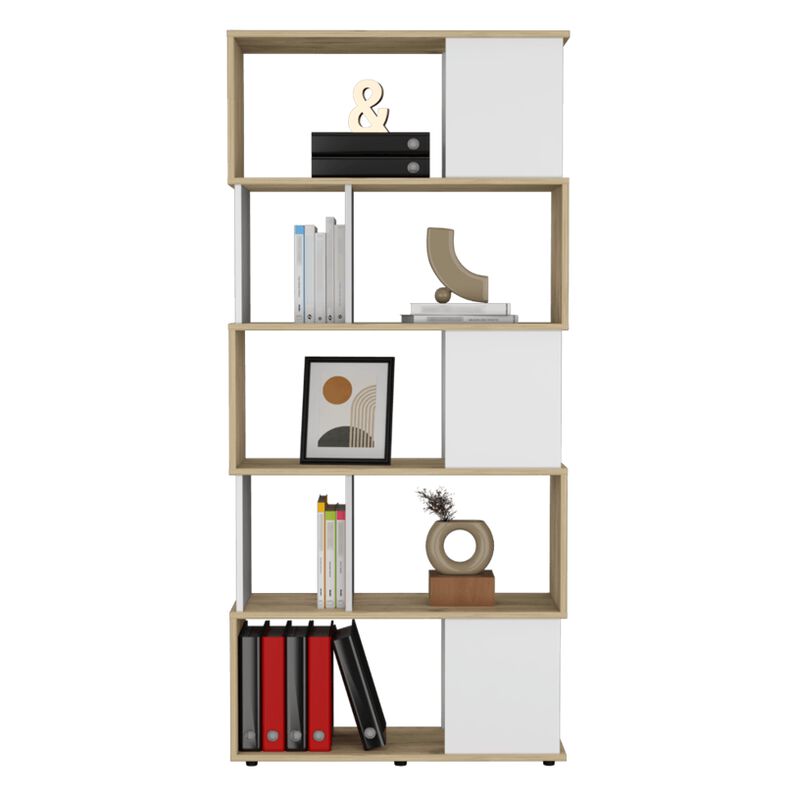 Librero Noah Macadamia y Blanco con Variedad De... image number null