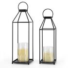 Faroles Decorativos Para Exteriores, 2 Unidades, Para Decoraci&oacute;n De Sala De Estar, Farol De Metal Negro, Para Decoraci&oacute;n De Porche Delantero, Linternas Para Interiores Con Velas Led, Sin Vidrio, Para Interiores Y Exteriores (peque&ntilde;as Y Grandes, 2 Unidades)