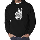 Sudadera Con Capucha Word Art Para Hombre - Peace Out - Negro