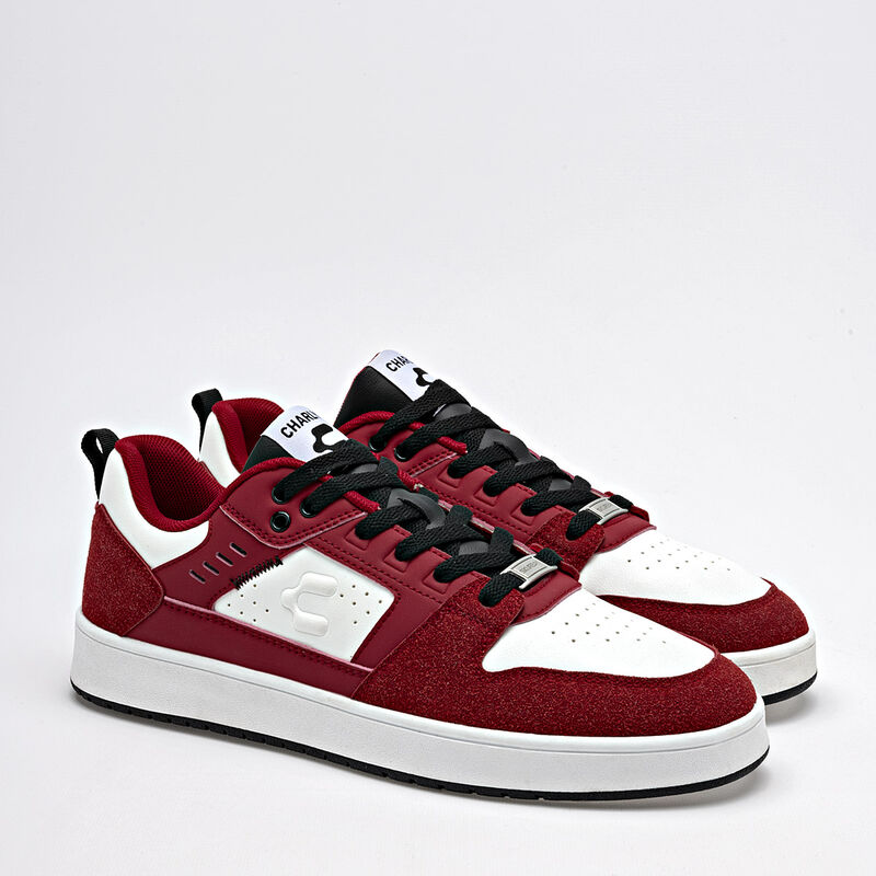 Charly Tenis urbano para hombre blanco rojo, im... image number null