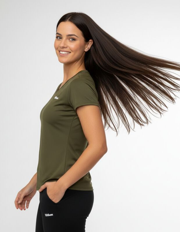 Playera Deportiva Wilson Para Mujer Verde Oscur... image number null