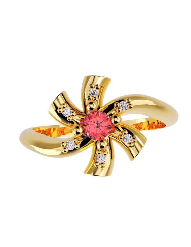 Anillo de Compromiso en Oro de 14K con Circonia... image number null