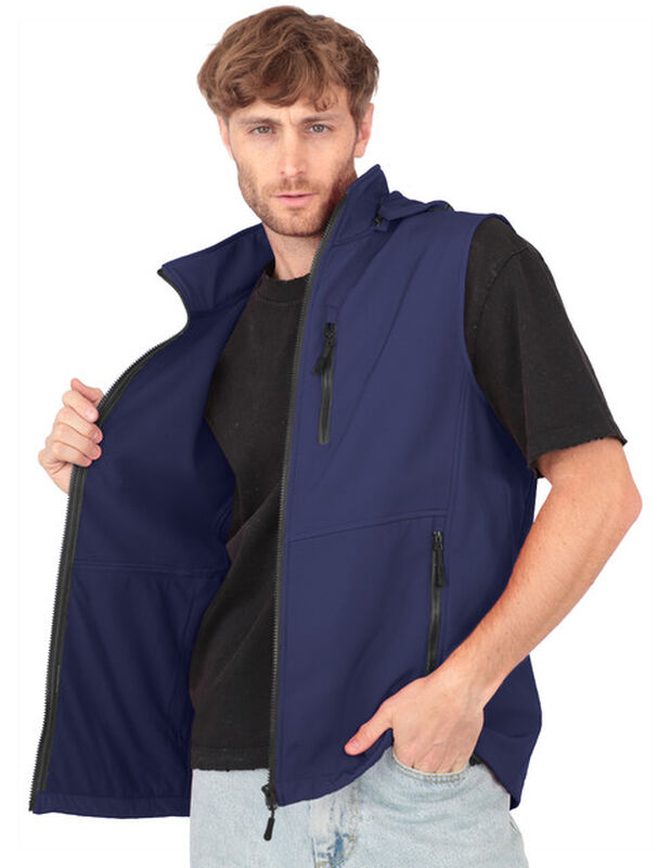 Chaleco Con Gorro Desmontable Cuello Alto Azul ... image number null