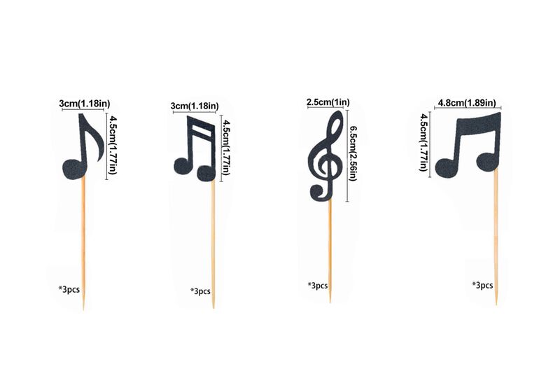 Adorno Para Pastel Iebq 12 Uds. Nota Musical &ndash; ... image number null