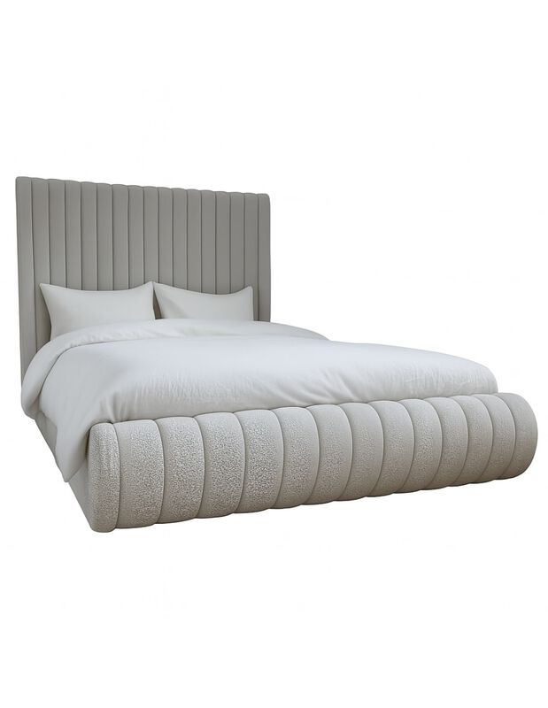 Cama Matrimonial Diana Gris, Tapizado &Aacute;msterdam... image number null