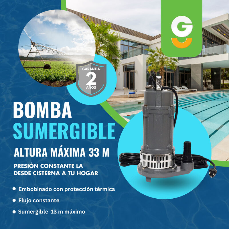 Bomba Sumergible Agua 1 Hp  + Ref23 Impulsor  Q... image number null
