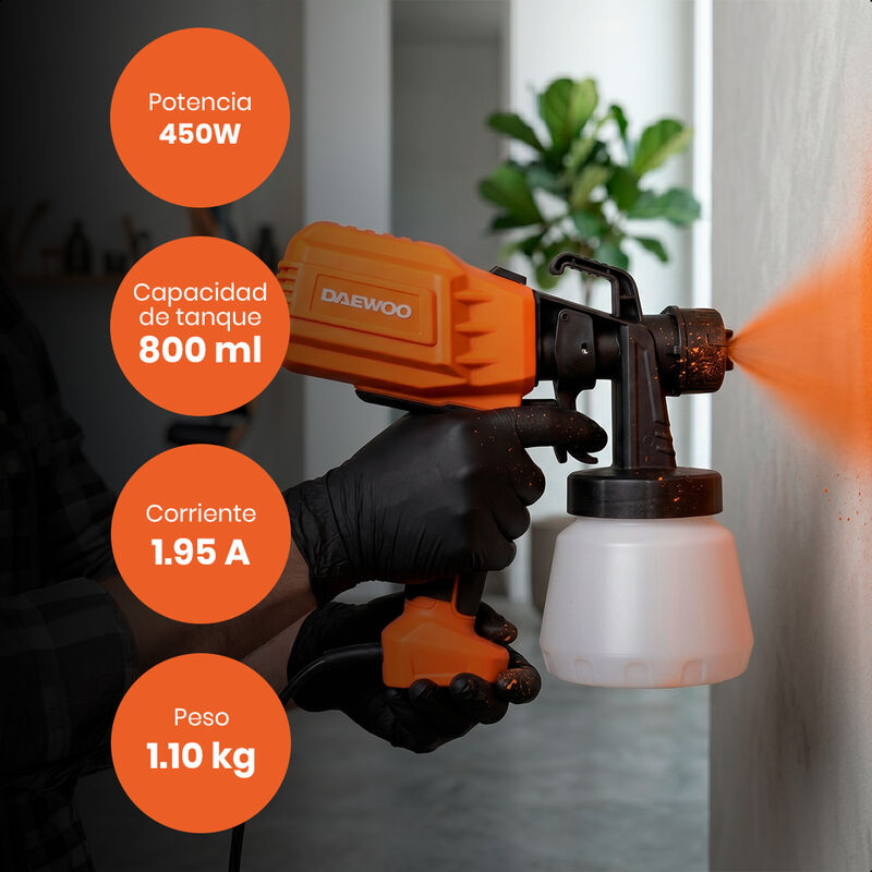 Daewoo Pistola El&eacute;ctrica Para Pintar, 450w, Rec... image number null