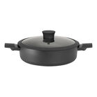 Arrocera HUDSON 28cm Aluminio Negra Antiadherente tapa Mango