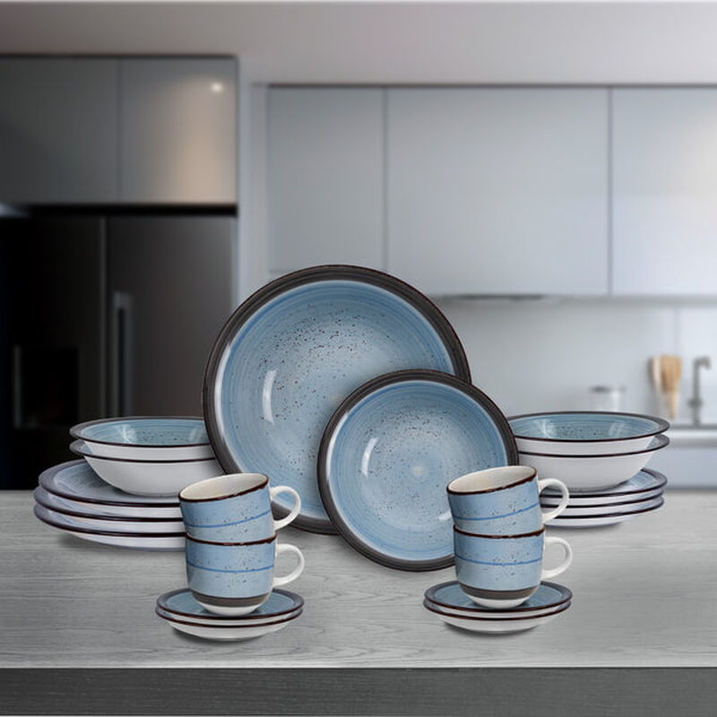 Vajilla Kaya para 4 Personas &ndash; Cer&aacute;mica Azul 16... image number null