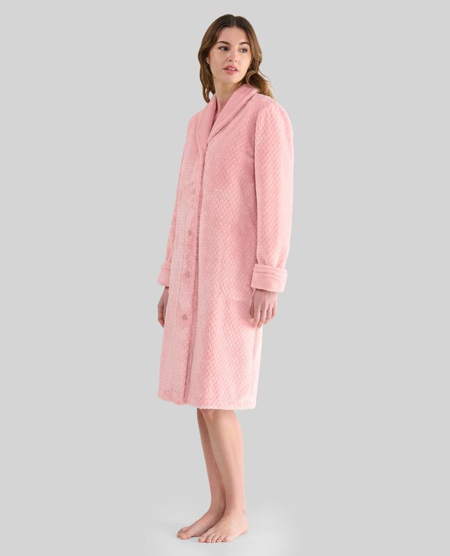 Bata Jacquard con Botones Rosa image number null