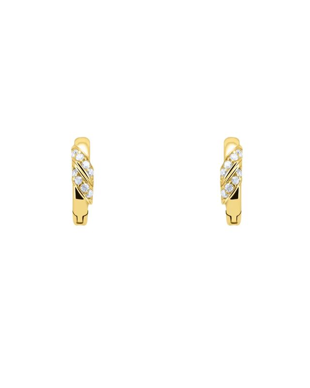 Arracadas De Oro Amarillo 14k Con Zirconias (8m... image number null