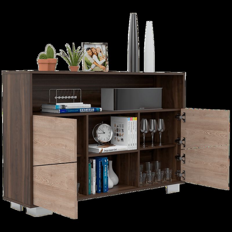 Mesa Auxiliar Recibidor Orus Caoba y Miel Virtu... image number null