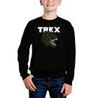 Sudadera De Cuello Redondo Word Art Para Ni&ntilde;o - Cabeza De T-rex - Negro