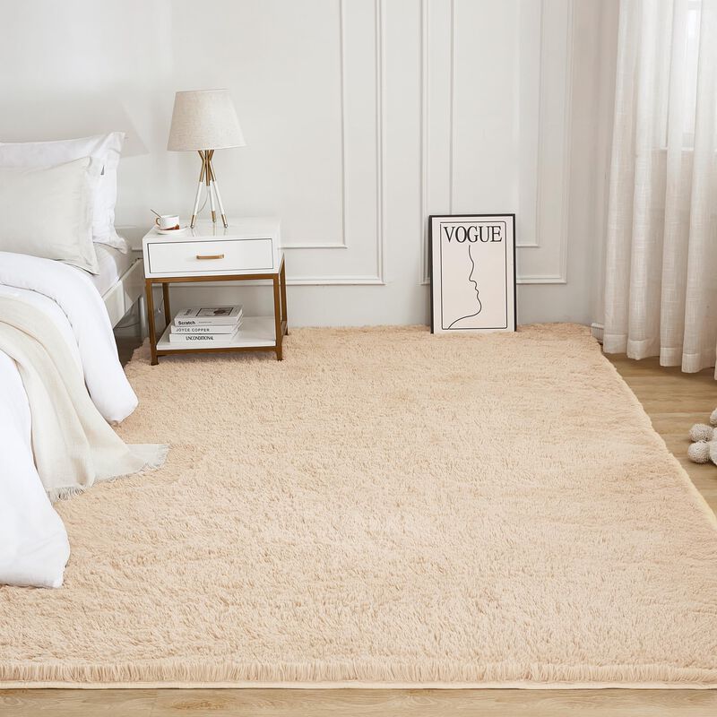 Alfombra De &Aacute;rea Litanika 152 cm Beige De Pelo ... image number null