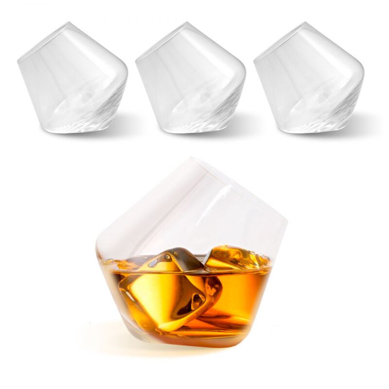 4 Vasos de Vidrio para Whisky Inclinados 325Ml image number null