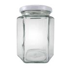 12 Pz Frasco De Vidrio Hexagonal 250 Ml, 9 Oz Herm&eacute;tico + Cuchara De Regalo