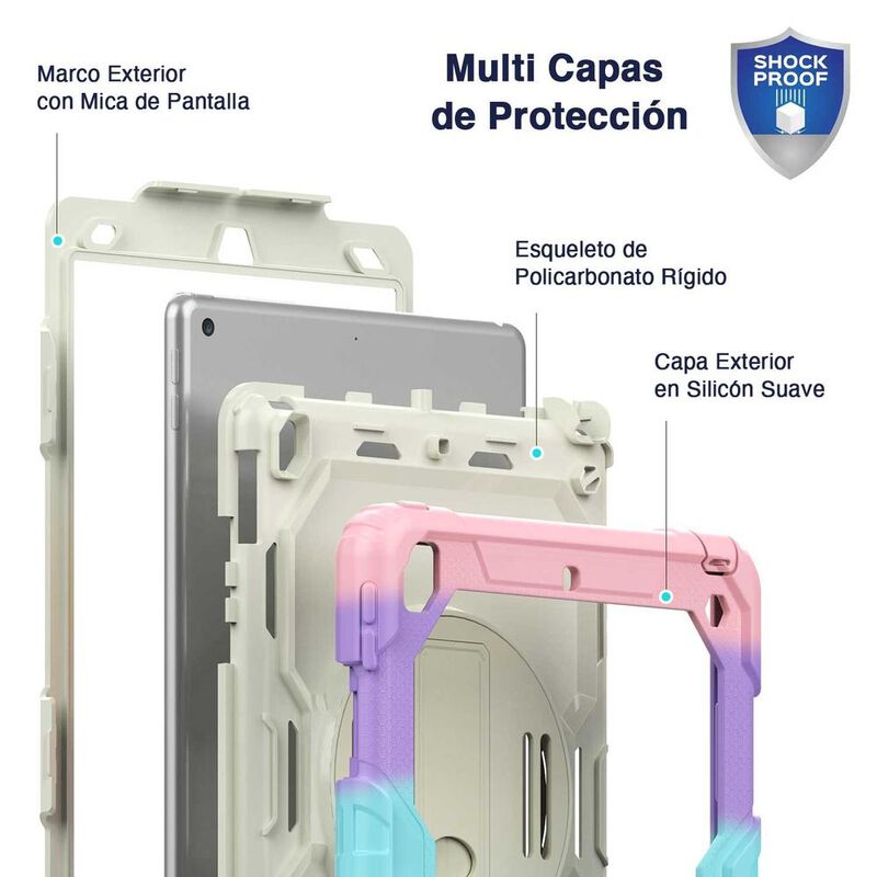 Funda TEKKU StrapB uso rudo para iPad 9 iPad 8 ... image number null