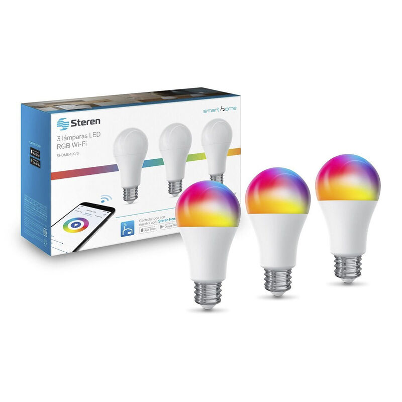 3 Focos Led Wi-Fi Rgb+W Multicolor De 10 W image number null