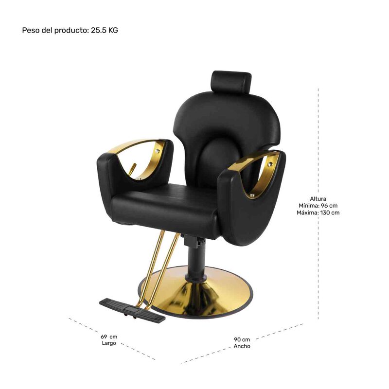 Silla Premium Sal&oacute;n Spa Est&eacute;tica Neum&aacute;tica Ajus... image number null