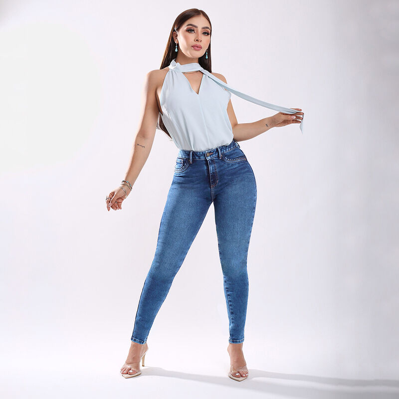 Jeans Skinny Tiro Medio Savi Sb4756c Azul Stret... image number null