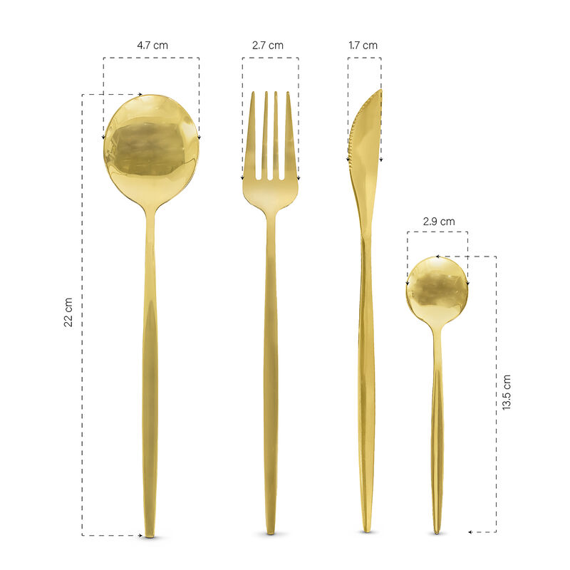 Cubiertos Dorados 24 Pzs image number null