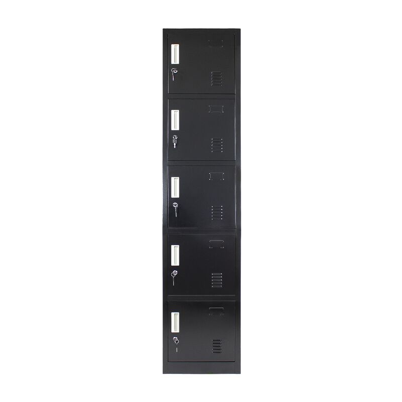 Locker Negro Met&aacute;lico 5 Puertas Casilleros Ofic... image number null