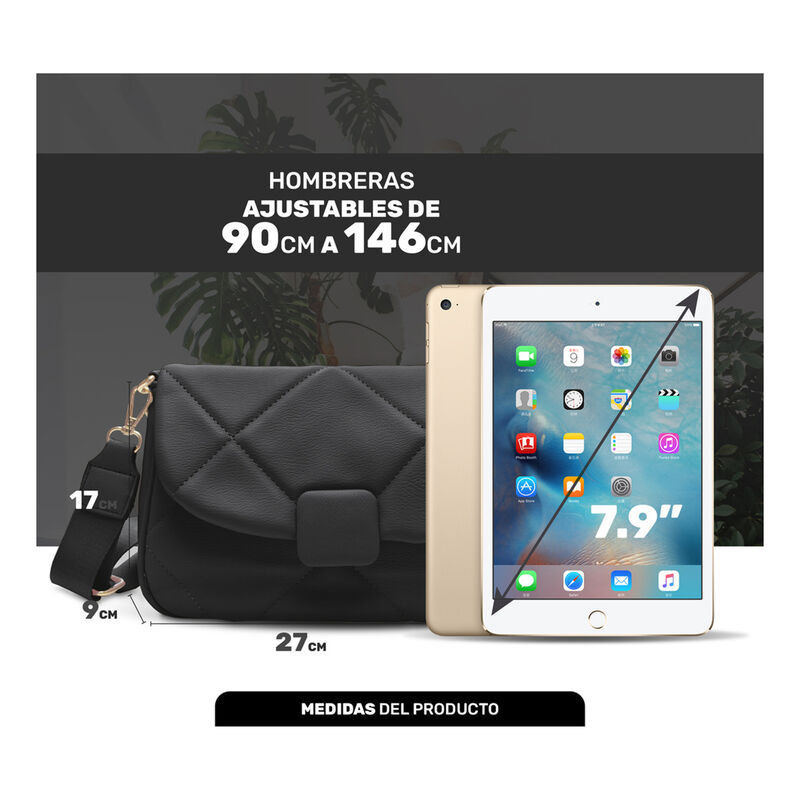 Bandolera Adultos Negro Cuero PU image number null