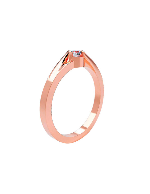 Anillo de Compromiso en Oro Rosa 10K con Circon... image number null