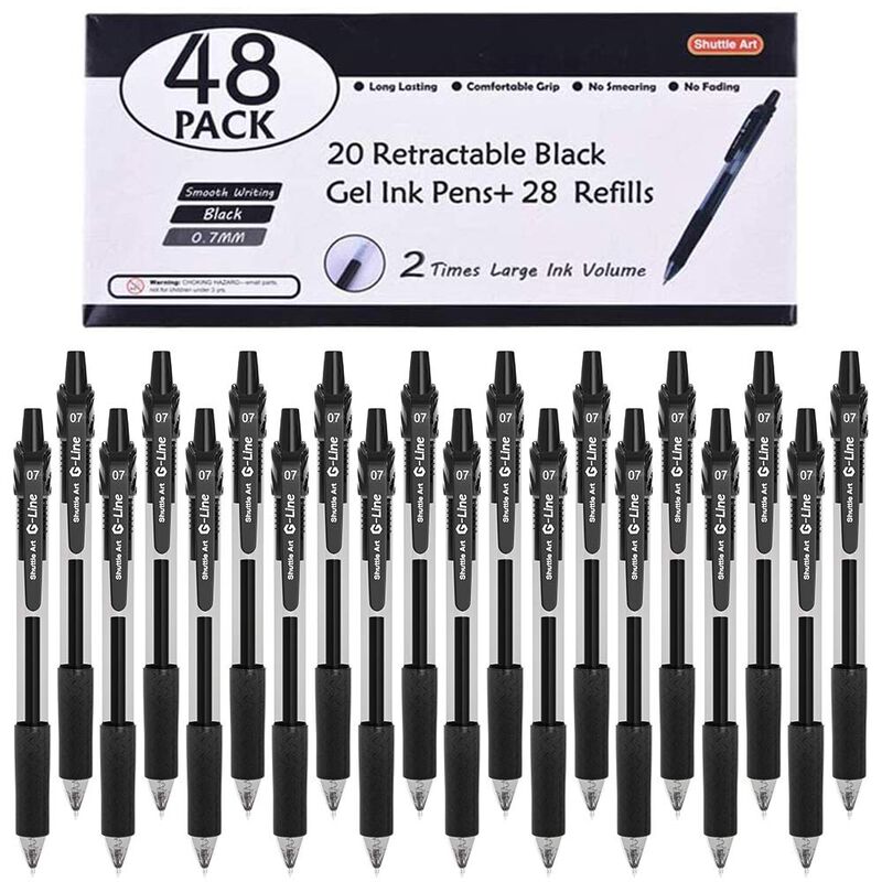 Bol&iacute;grafos De Gel Shuttle Art Black, Paquete De... image number null