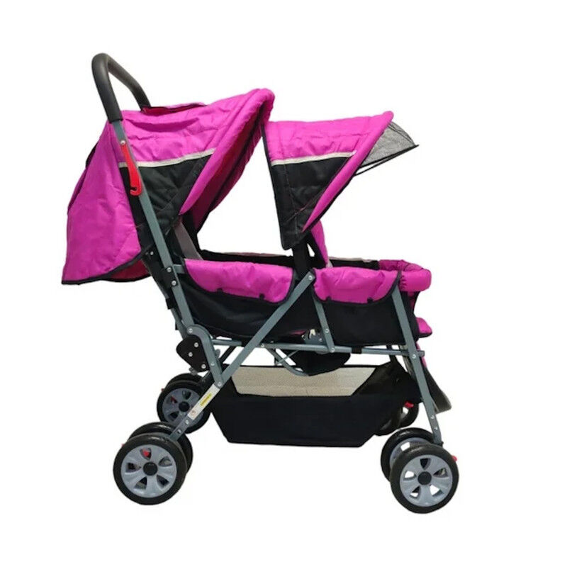 Carriola Gemelar Rojo Moderna Bebé Y Niño Doble... image number null